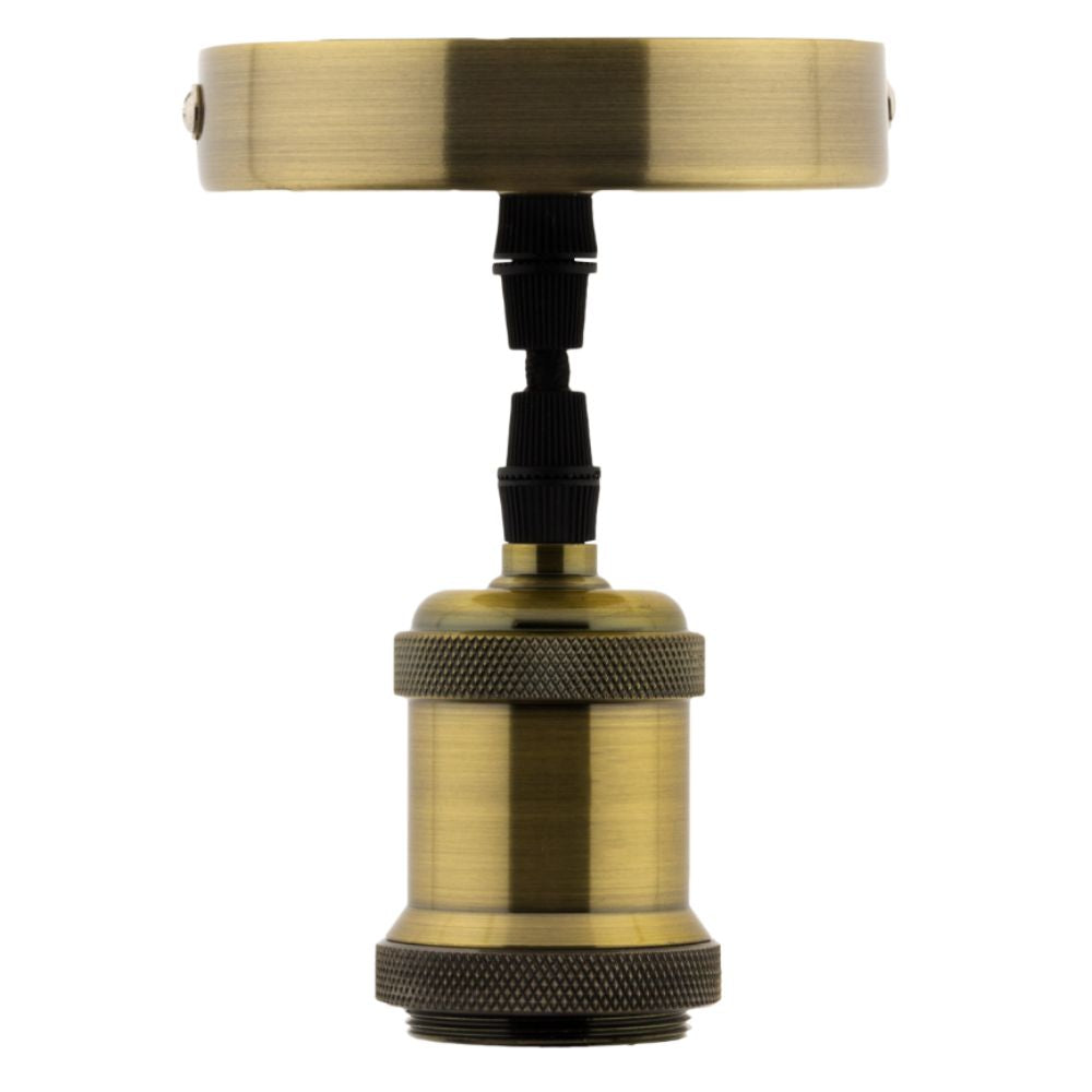 Kit de suspension luminaire métal avec cordon textile Cuivre - Zenitech