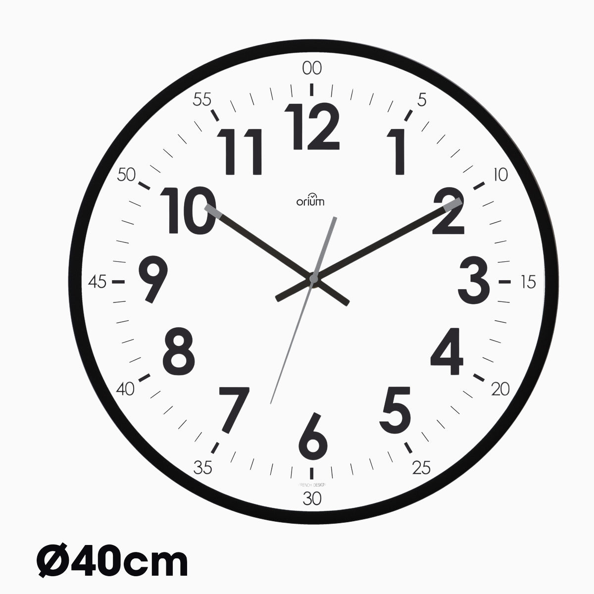 Horloge quartz silencieuse Oris Ø40cm - Noir - Orium