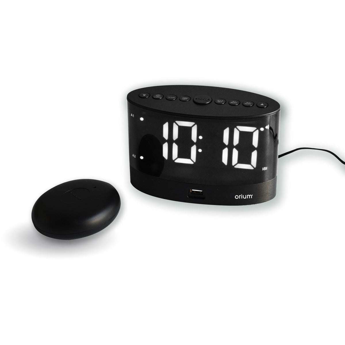 Réveil vibreur LED sans fil - Blanc - Orium