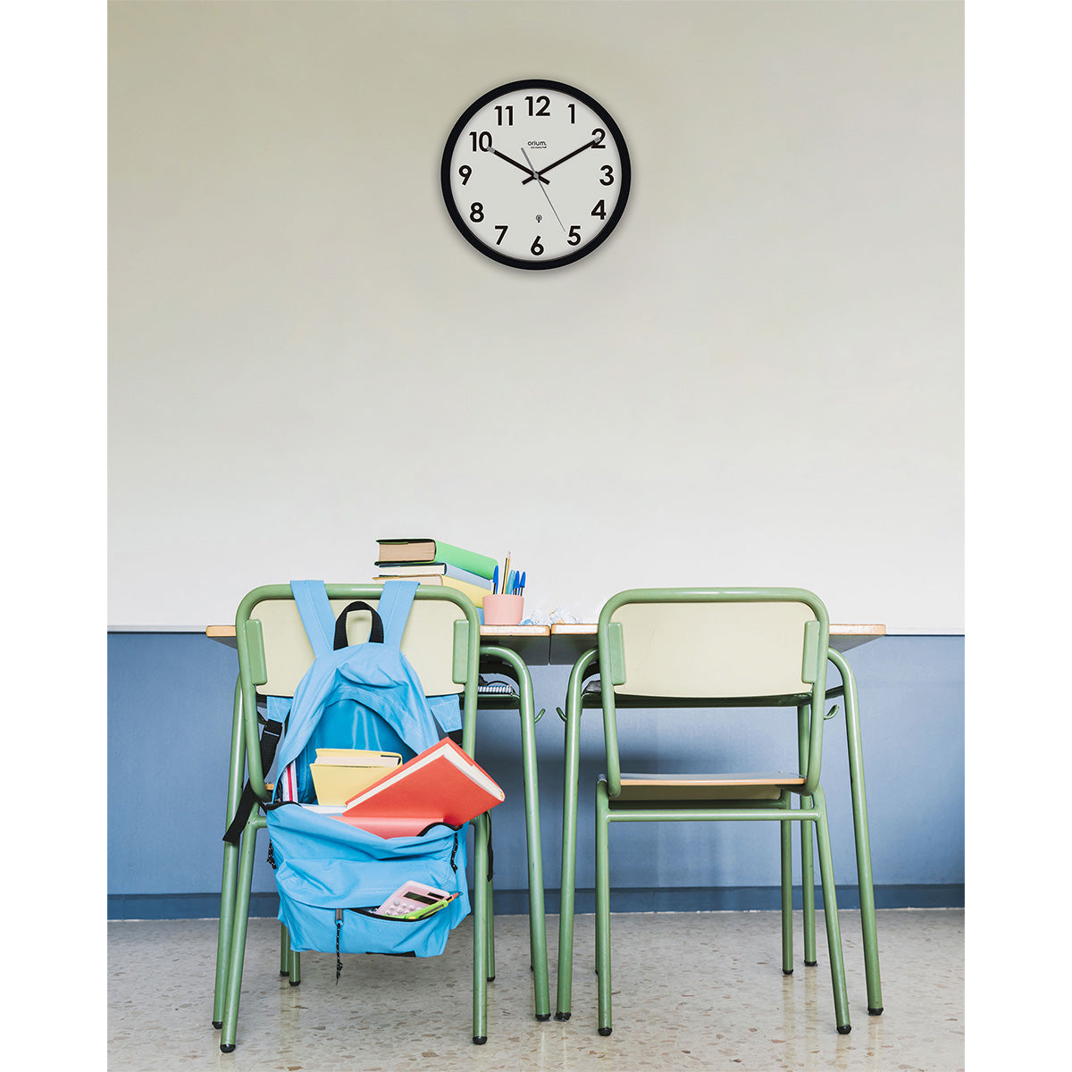 Horloge Naturalis radiocontrôlée Ø30cm - Noir - Orium