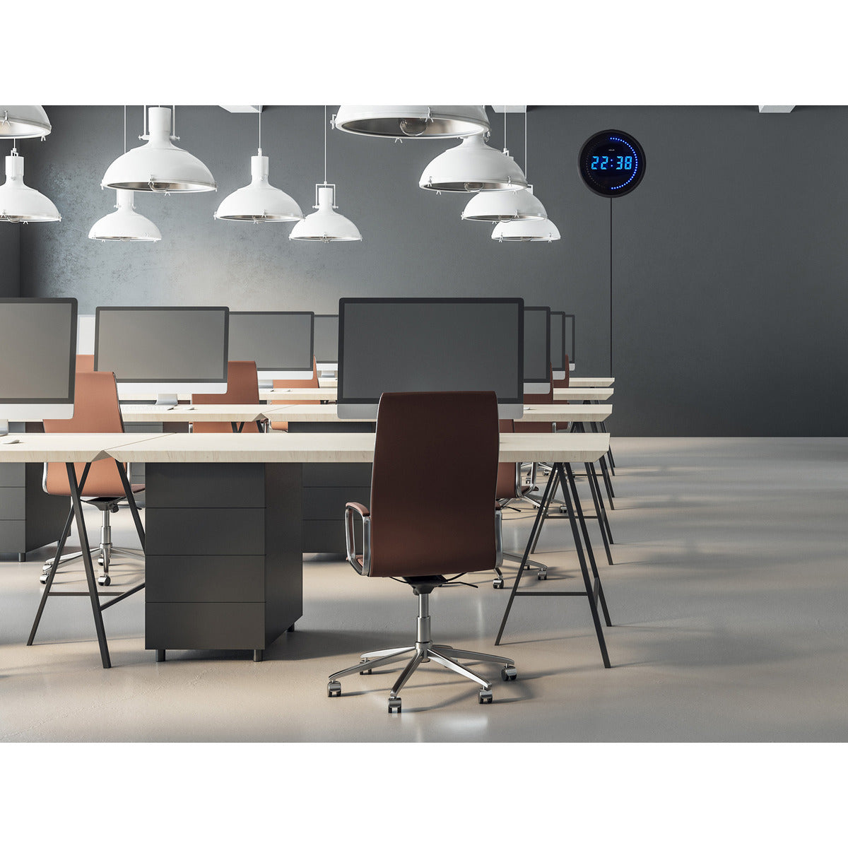 Horloge LED - Bleue - 30cm - Orium
