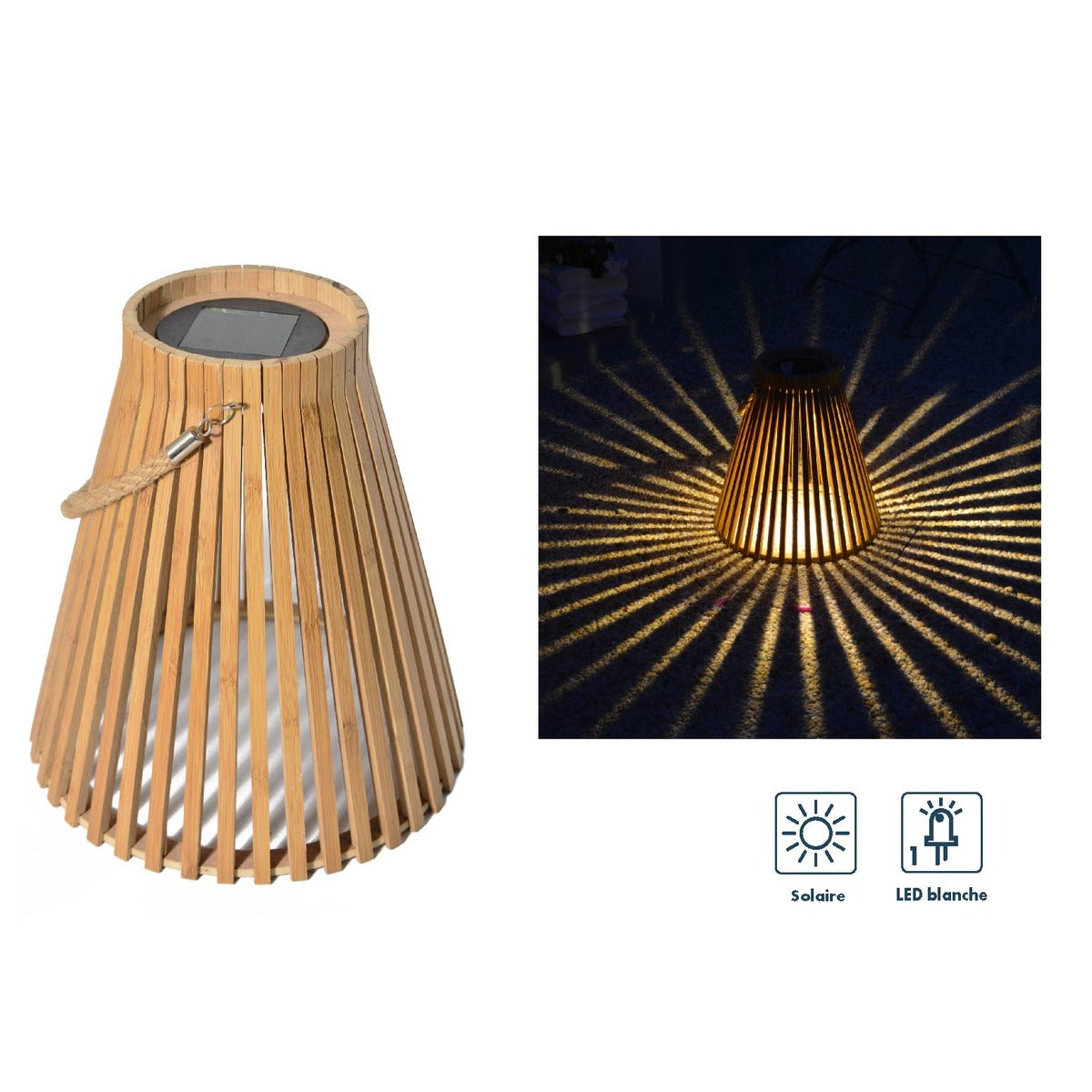 Lanterne solaire bambou Elona - Orium