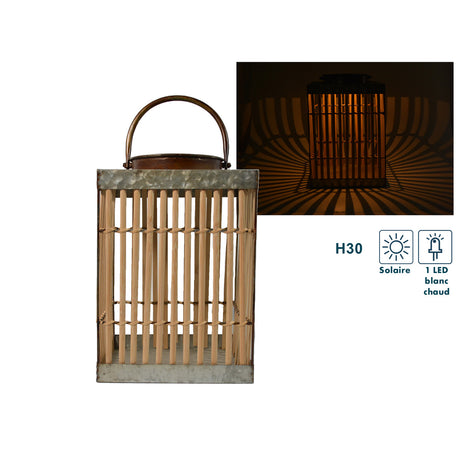 Lanterne solaire bambou Carrée - Orium