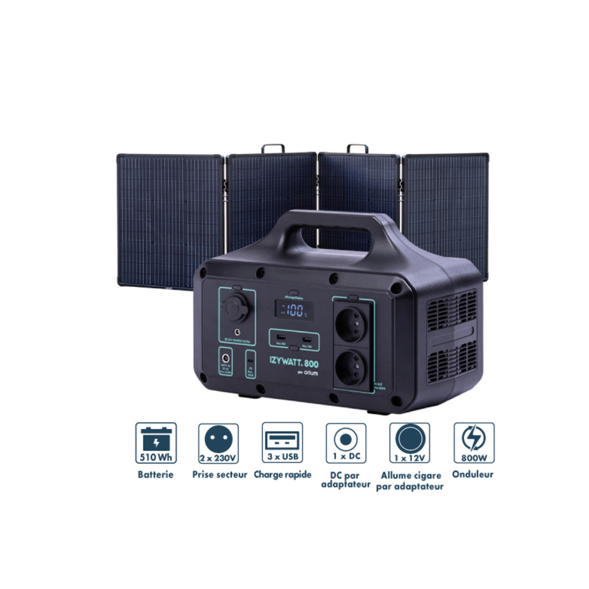 Pack générateur solaire Izywatt 1200 + panneau solaire 160W - Orium