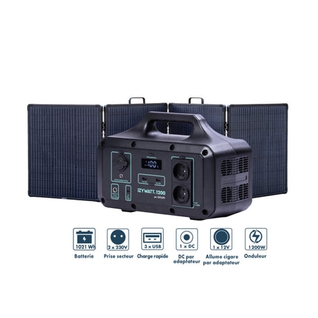 Pack générateur solaire Izywatt 1200 + panneau solaire 200W - Orium