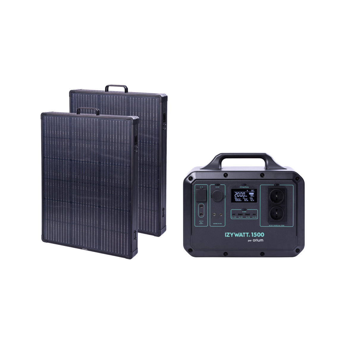 Pack générateur solaire LFP Izywatt 1500 + 2 panneaux solaires 315W - Orium