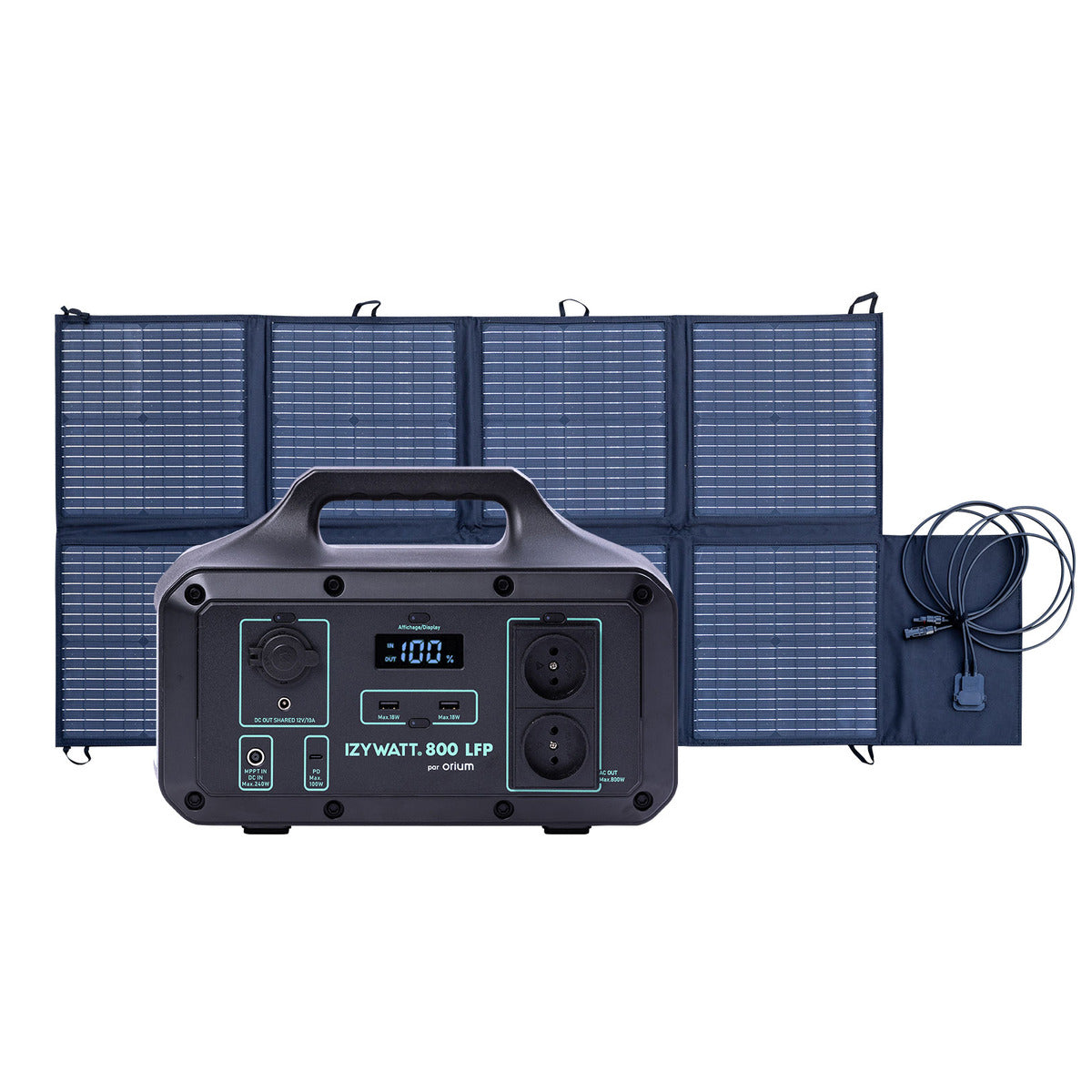 Pack générateur solaire LFP Izywatt 800 + panneau solaire 160W - Orium