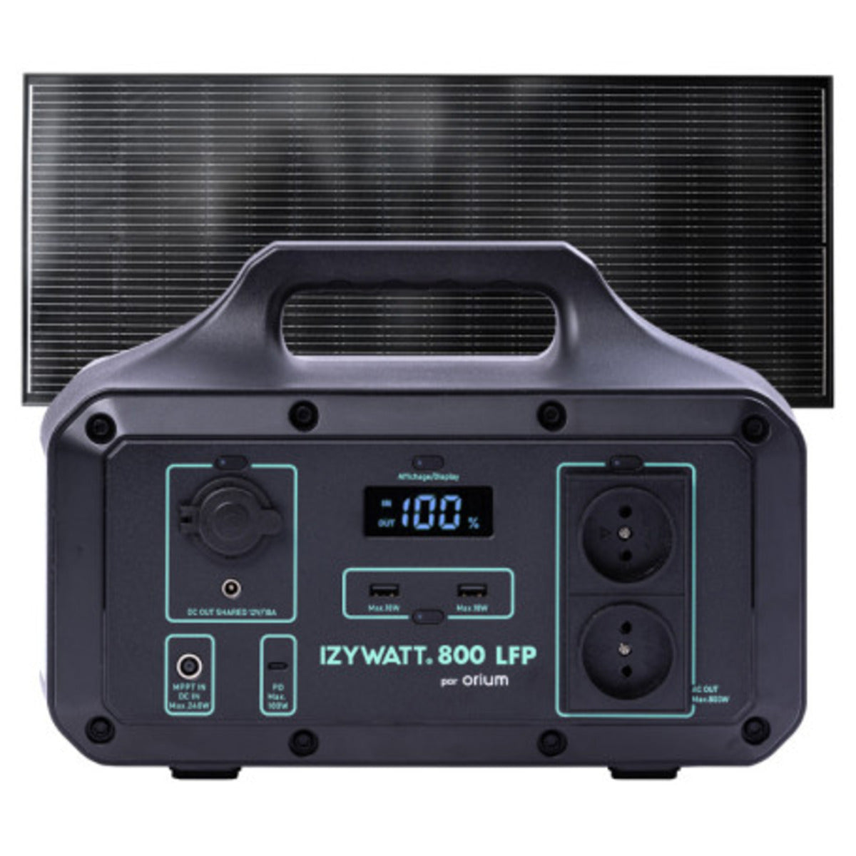 Pack générateur solaire LFP Izywatt 800 + panneau solaire fixe 200W - Orium