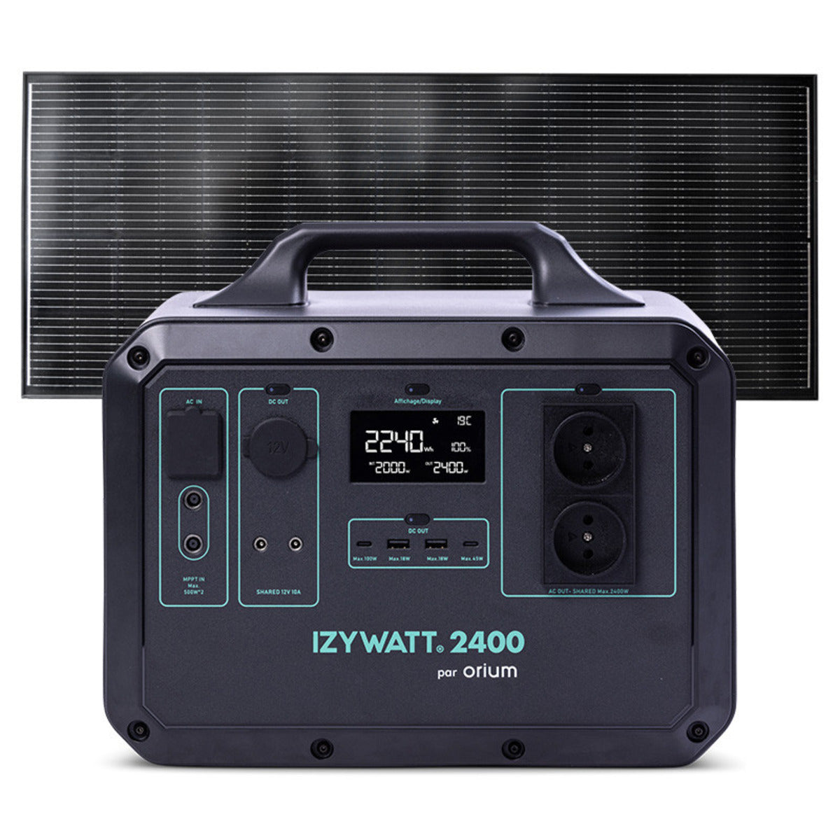 Pack générateur solaire LFP Izywatt 2400 et panneau solaire 200W - Orium
