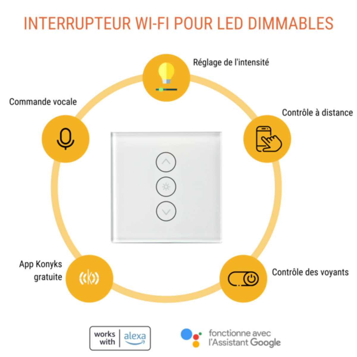 Interrupteur variateur + rétroéclairage Concierge Versailles - Konyks