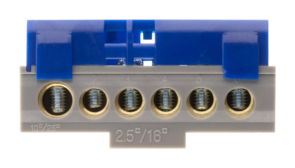 Bornier neutre 6 connexions bleu - Thomson
