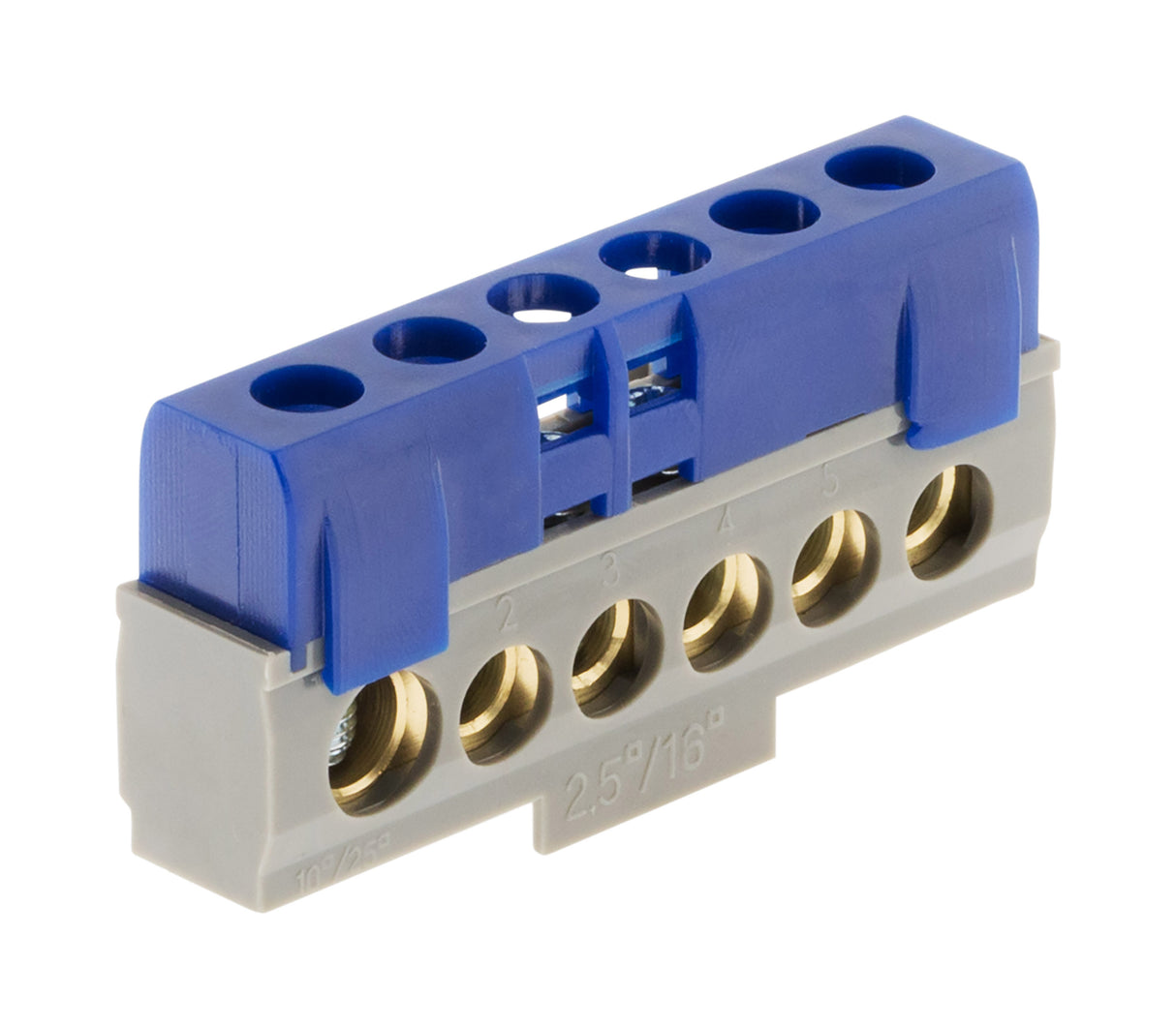 Bornier neutre 6 connexions bleu - Thomson