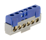 Bornier neutre 6 connexions bleu - Thomson
