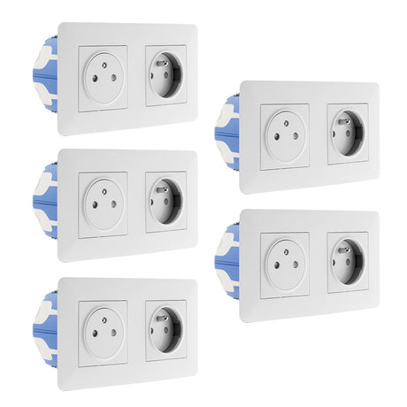 Double prise affleurante Artezo 2P+T + boîte - Zenitech