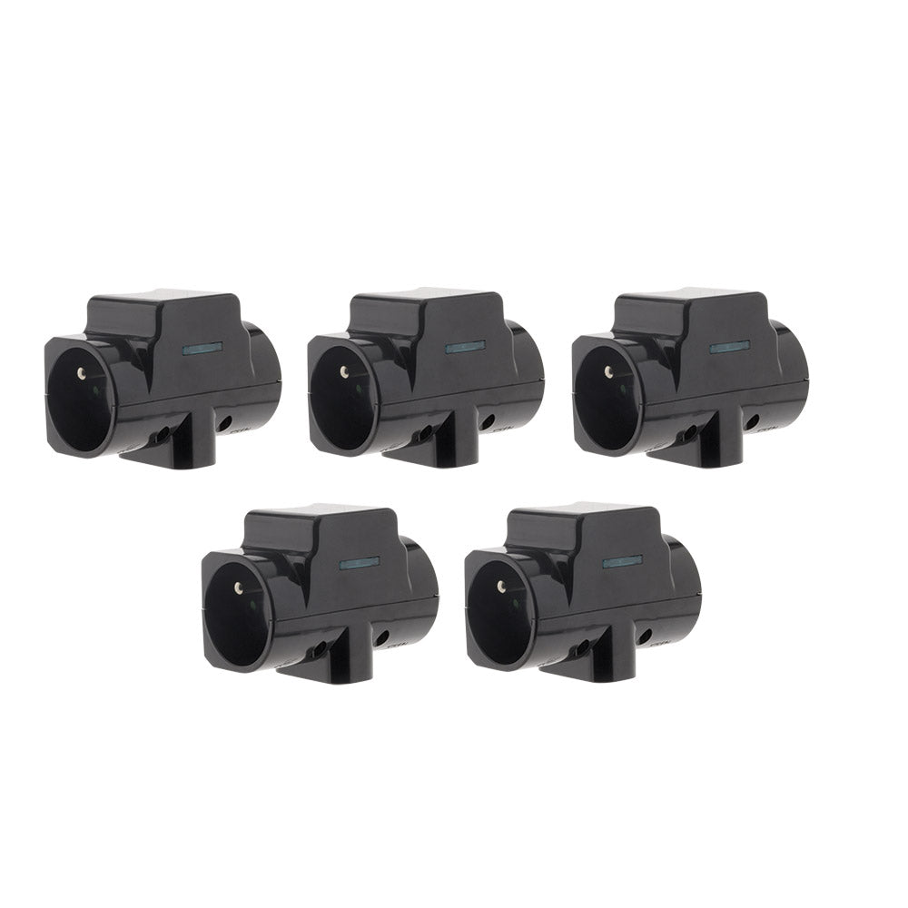 Lot de 5 triplites parafoudre 2x16A 2P+T + 1x6A 2P - Noir - Zenitech