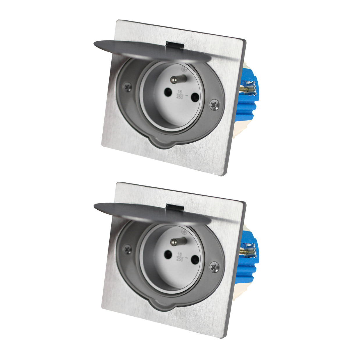 Prise de sol 2P+T IP44 aluminium brossé - Zenitech