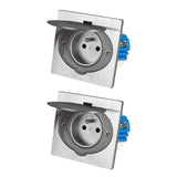 Prise de sol 2P+T IP44 aluminium brossé - Zenitech