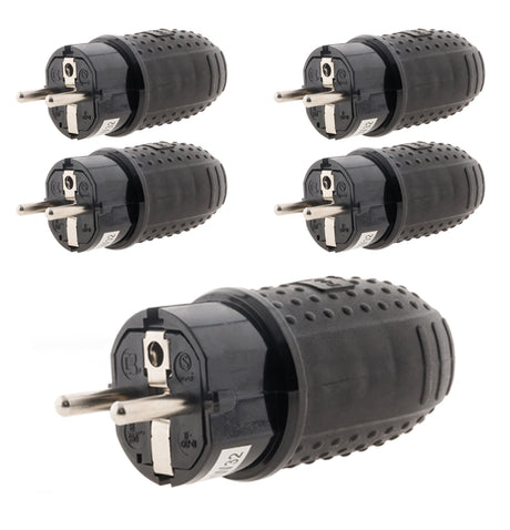 Fiche caoutchouc mâle 16A - 2P+T - Zenitech