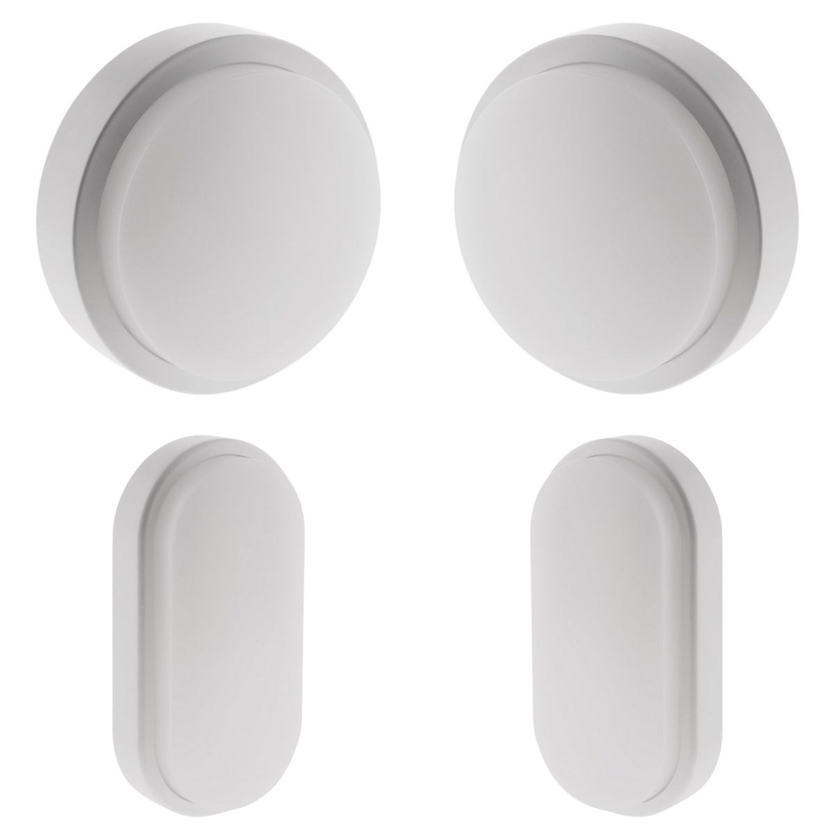 2 hublots LED rond et ovale - Blanc chaud - IP44 - 8W - Elexity