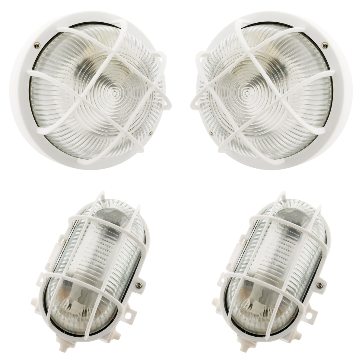 2 hublots LED rond et ovale - Blanc chaud - IP44 - 5W - Elexity