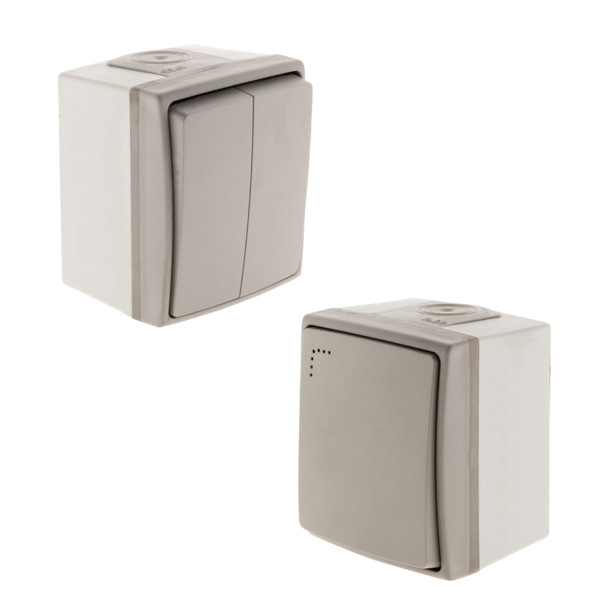 Interrupteur double va et vient + bouton poussoir IP55 - Zenitech