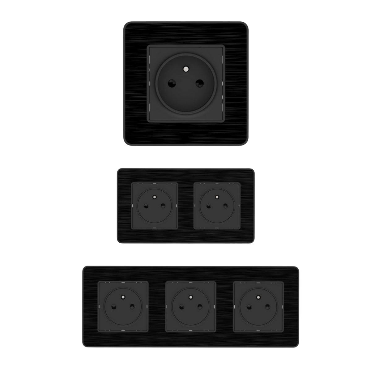 Set de 3 prises 2P+T simple, double et triple - Zenitech