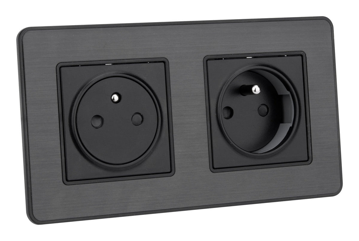 Set de 3 prises 2P+T simple, double et triple - Zenitech