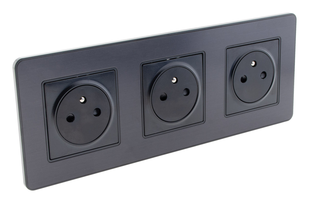 Set de 3 prises 2P+T simple, double et triple - Zenitech
