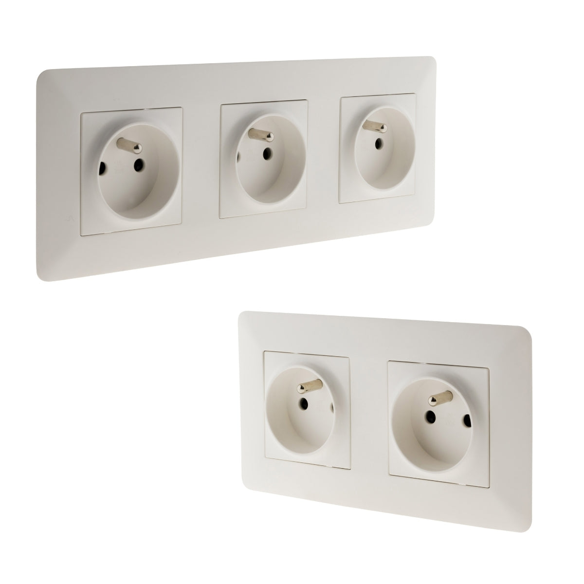 Prise double + simple 2P+T précâblée - installation rapide - Zenitech