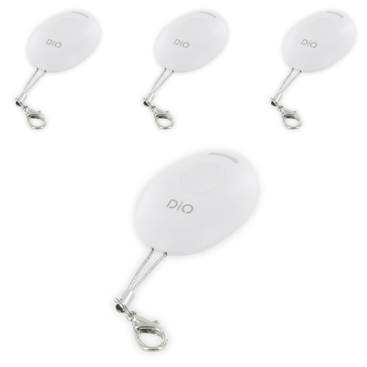 Lot de 4 télécommandes porte-clés LED DiO - 32 récepteurs - Blanc - Chacon