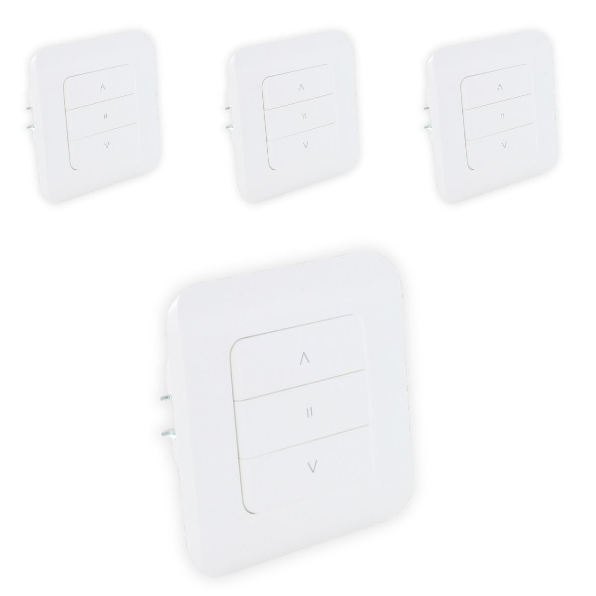 Lot de 4 interrupteurs connectés volets roulants REV SHUTTER - 2x600W - Blanc - Chacon