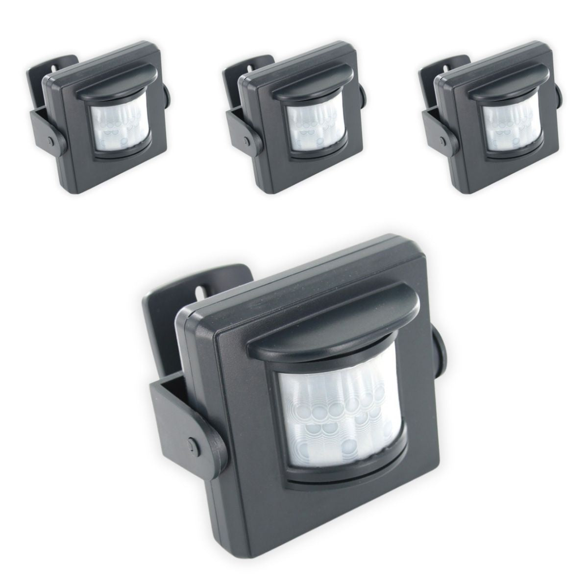 Lot de 4 détecteurs de mouvement IP64 - portée de transmission 50m - Noir - Chacon