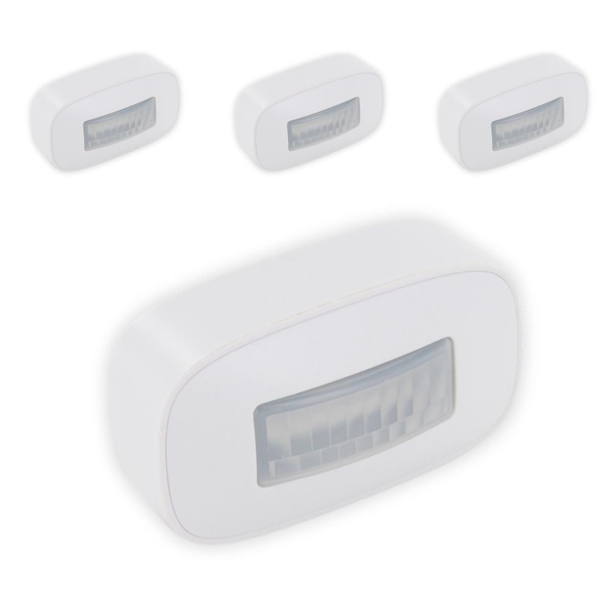 Lot de 4 minis détecteurs de mouvement sans fil - portée 10m - éclairage réglable - Blanc - Chacon