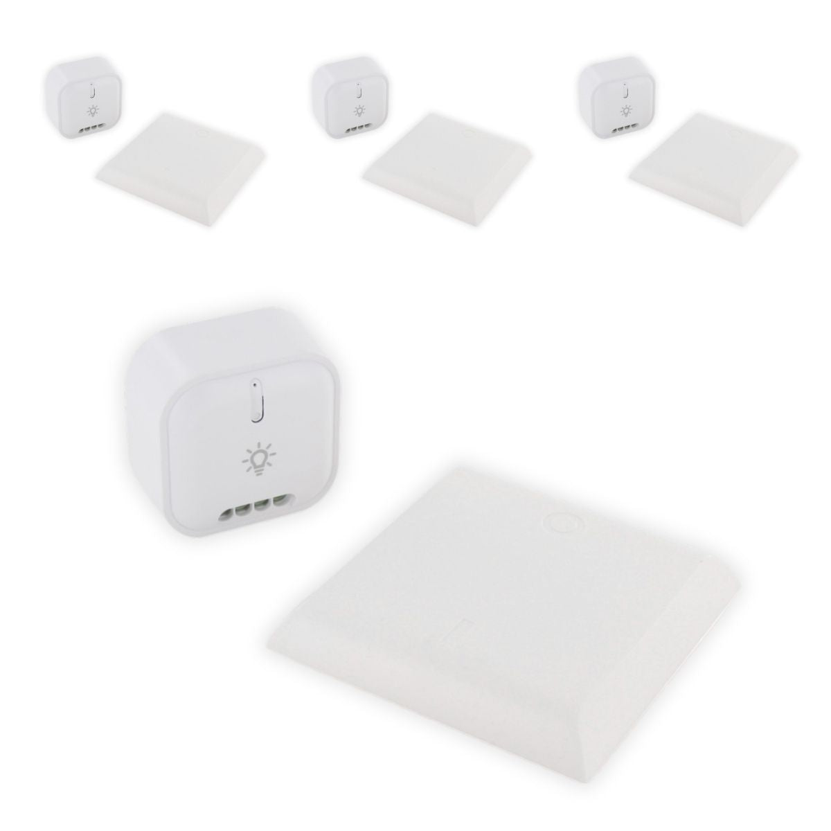 Lot de 4 modules d'éclairage avec interrupteur sans fil On/Off - 1000W - Blanc - Chacon