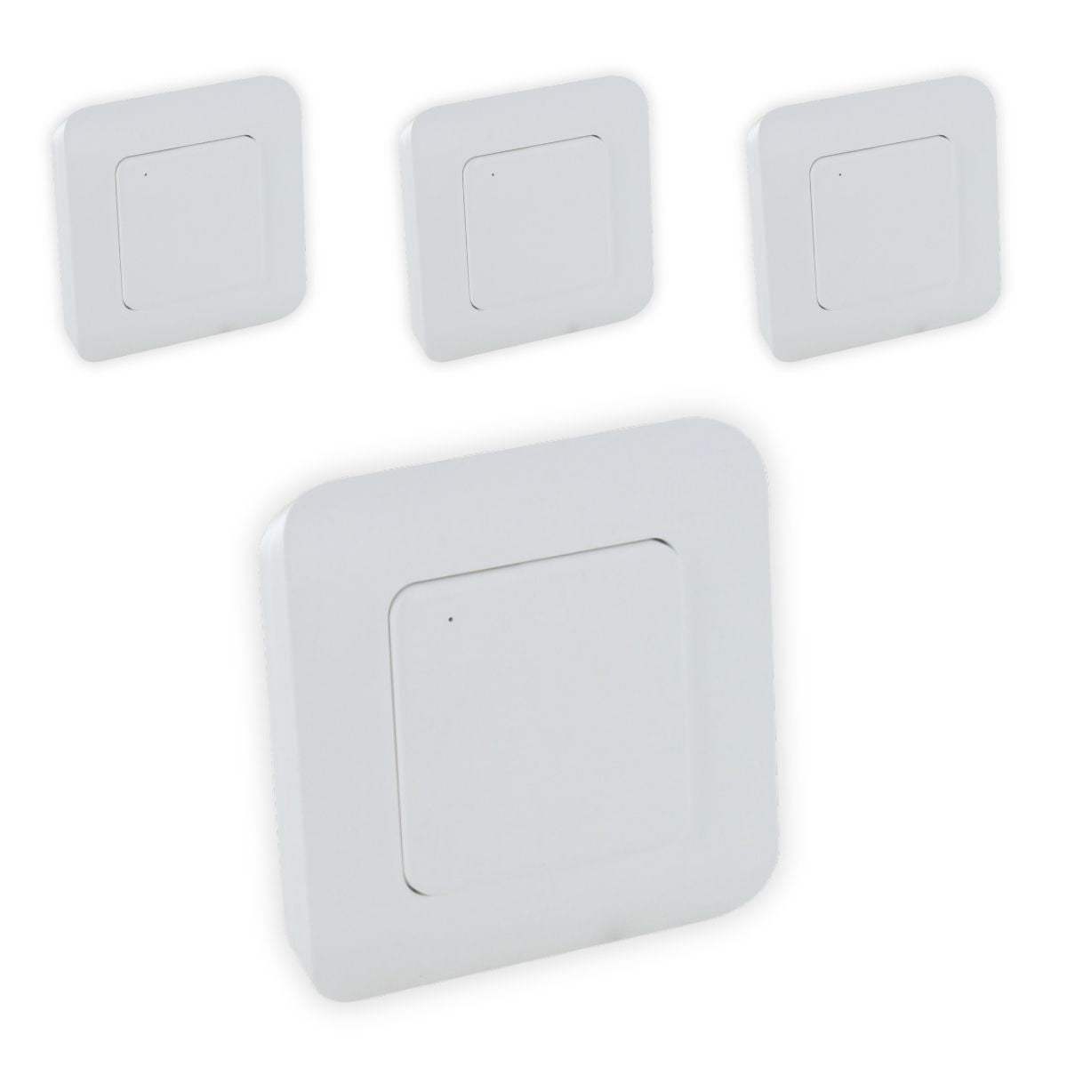 Lot de 4 interrupteurs sans fil simple DiO On/Off - IP20 - 50m de portée - Blanc - Chacon