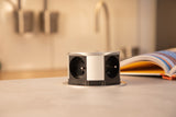 Lot de 2 blocs prises encastrables compacts 2P+T 16A + USB - Otio