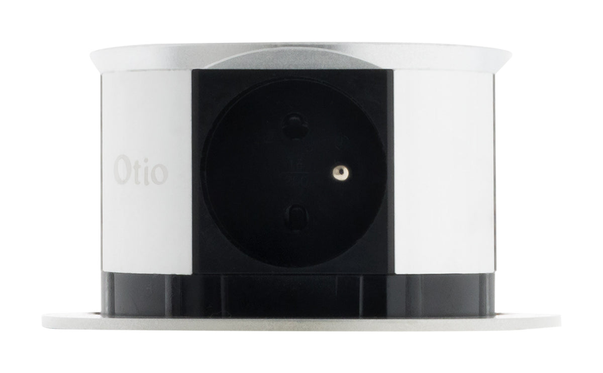 Lot de 2 blocs prises encastrables compacts 2P+T 16A + USB - Otio
