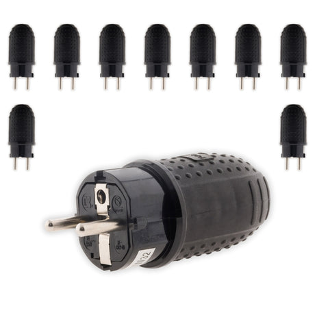 Fiche caoutchouc mâle 16A - 2P+T - Zenitech
