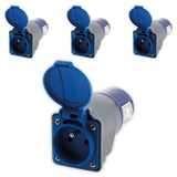 Lot de 4 adaptateurs compact sans câble femelle 16A 2P+T en mâle CEE17 pour camping, nautisme - Zenitech