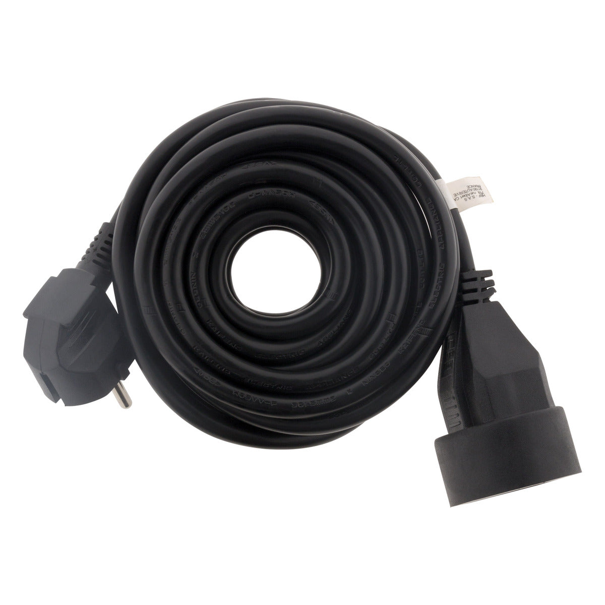 Lot de 5 prolongateurs 16A HO5VV-F 3G1,5mm² - Noir 3m - Zenitech