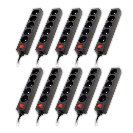 Bloc multiprise 16A 2P+T + interrupteur - noir - Zenitech