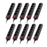 Bloc multiprise 16A 2P+T + interrupteur - noir - Zenitech