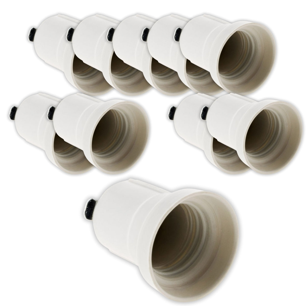 Lot de 10 douilles E27 Résine avec patte équerre - Blanc - Zenitech