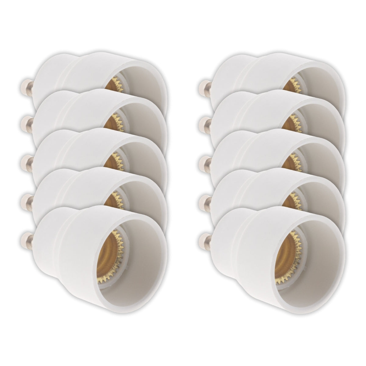 Lot de 10 adaptateurs de douille GU40 vers E14 à baïonnette - ampoules LED - Blanc - Zenitech