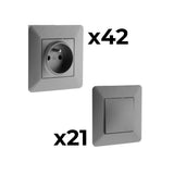 Lot prises monopostes + interrupteurs va-et-vient - Zenitech