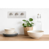 Lot de 5 prises triples 16A en saillie - Blanc - Vulco - Zenitech