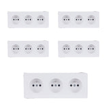 Lot de 5 prises triples 16A en saillie - Blanc - Vulco - Zenitech