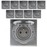 Prise de sol 16A 2P+T finition alu brossé - IP55 - Zenitech