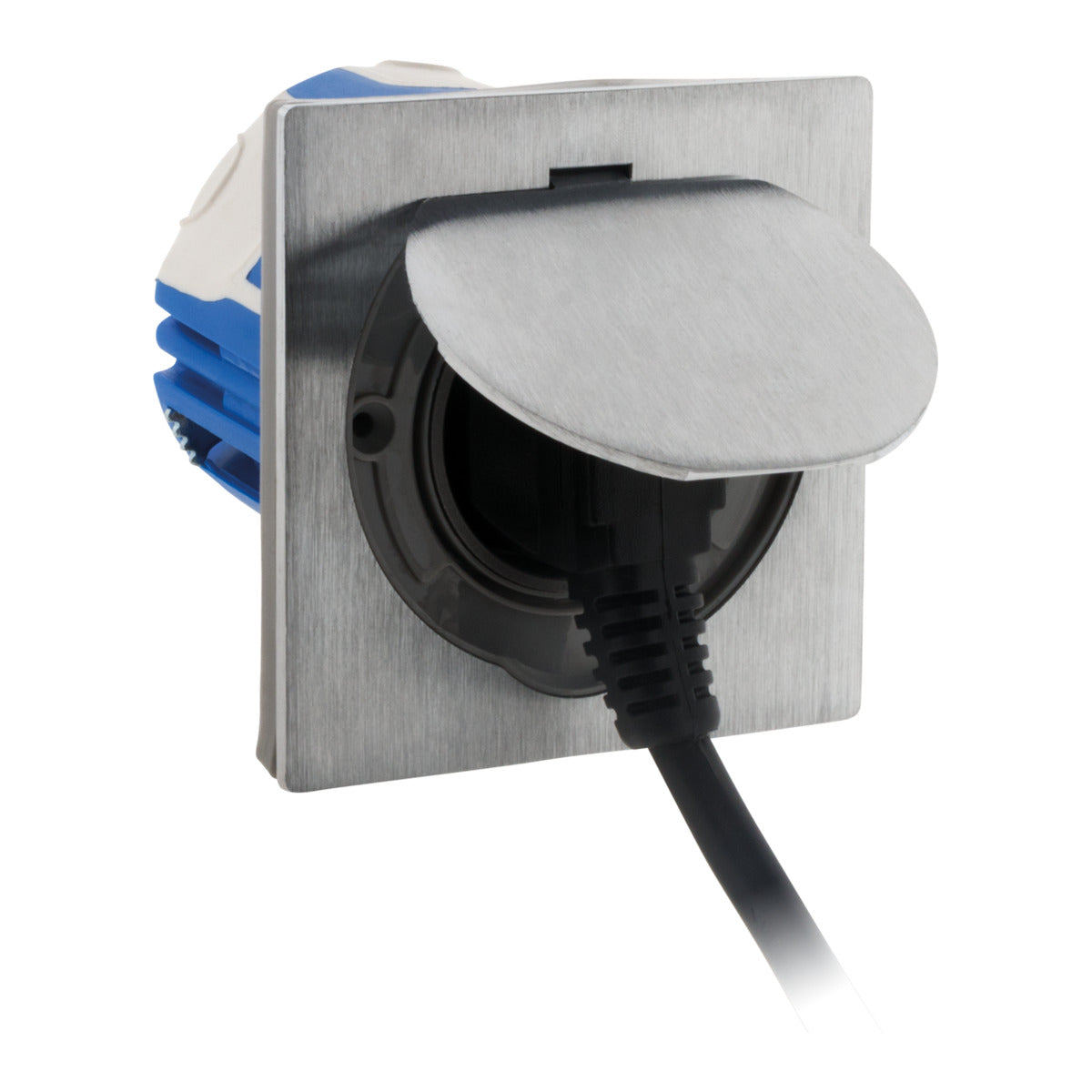 Prise de sol 16A 2P+T finition alu brossé - IP55 - Zenitech