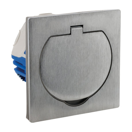 Prise de sol 16A 2P+T finition alu brossé - IP55 - Zenitech